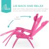 image:imageBest Choice Products Set of 2 Extra Wide Adjustable Steel Mesh Zero Gravity Lounge Chair Recliners wPillows and Cup Holder Trays  Peacock Blue StripesUltimate Pink