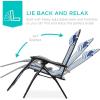 image:imageBest Choice Products Set of 2 Extra Wide Adjustable Steel Mesh Zero Gravity Lounge Chair Recliners wPillows and Cup Holder Trays  Peacock Blue StripesBlue Striped