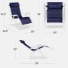 image:imageBest Choice Products Set of 2 Extra Wide Adjustable Steel Mesh Zero Gravity Lounge Chair Recliners wPillows and Cup Holder Trays  Peacock Blue StripesNavyWhite