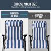 image:imageBest Choice Products Set of 2 Extra Wide Adjustable Steel Mesh Zero Gravity Lounge Chair Recliners wPillows and Cup Holder Trays  Peacock Blue StripesMediterranean Blue Stripes