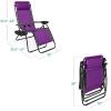 image:imageBest Choice Products Set of 2 Extra Wide Adjustable Steel Mesh Zero Gravity Lounge Chair Recliners wPillows and Cup Holder Trays  Peacock Blue StripesAmethyst Purple