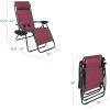 image:imageBest Choice Products Set of 2 Extra Wide Adjustable Steel Mesh Zero Gravity Lounge Chair Recliners wPillows and Cup Holder Trays  Peacock Blue StripesBurgundy