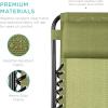 image:imageBest Choice Products Set of 2 Extra Wide Adjustable Steel Mesh Zero Gravity Lounge Chair Recliners wPillows and Cup Holder Trays  Peacock Blue StripesDusty Green