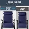 image:imageBest Choice Products Set of 2 Extra Wide Adjustable Steel Mesh Zero Gravity Lounge Chair Recliners wPillows and Cup Holder Trays  Peacock Blue StripesNavy