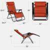 image:imageBest Choice Products Set of 2 Extra Wide Adjustable Steel Mesh Zero Gravity Lounge Chair Recliners wPillows and Cup Holder Trays  Peacock Blue StripesBurnt Orange