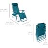 image:imageBest Choice Products Set of 2 Extra Wide Adjustable Steel Mesh Zero Gravity Lounge Chair Recliners wPillows and Cup Holder Trays  Peacock Blue StripesPeacock