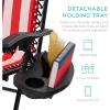 image:imageBest Choice Products Set of 2 Extra Wide Adjustable Steel Mesh Zero Gravity Lounge Chair Recliners wPillows and Cup Holder Trays  Peacock Blue StripesAmerican Flag