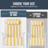 image:imageBest Choice Products Set of 2 Extra Wide Adjustable Steel Mesh Zero Gravity Lounge Chair Recliners wPillows and Cup Holder Trays  Peacock Blue StripesMarigold StripesWhite