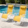 image:imageBest Choice Products Set of 2 Extra Wide Adjustable Steel Mesh Zero Gravity Lounge Chair Recliners wPillows and Cup Holder Trays  Peacock Blue StripesMarigold StripesWhite