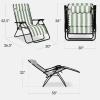 image:imageBest Choice Products Set of 2 Extra Wide Adjustable Steel Mesh Zero Gravity Lounge Chair Recliners wPillows and Cup Holder Trays  Peacock Blue StripesSage Green Stripes