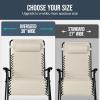 image:imageBest Choice Products Set of 2 Extra Wide Adjustable Steel Mesh Zero Gravity Lounge Chair Recliners wPillows and Cup Holder Trays  Peacock Blue StripesIvory
