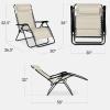 image:imageBest Choice Products Set of 2 Extra Wide Adjustable Steel Mesh Zero Gravity Lounge Chair Recliners wPillows and Cup Holder Trays  Peacock Blue StripesIvory
