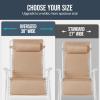image:imageBest Choice Products Set of 2 Extra Wide Adjustable Steel Mesh Zero Gravity Lounge Chair Recliners wPillows and Cup Holder Trays  Peacock Blue StripesSandWhite