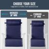 image:imageBest Choice Products Set of 2 Extra Wide Adjustable Steel Mesh Zero Gravity Lounge Chair Recliners wPillows and Cup Holder Trays  Peacock Blue StripesNavyWhite