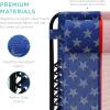 image:imageBest Choice Products Set of 2 Extra Wide Adjustable Steel Mesh Zero Gravity Lounge Chair Recliners wPillows and Cup Holder Trays  Peacock Blue StripesAmerican Flag