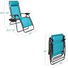 image:imageBest Choice Products Set of 2 Extra Wide Adjustable Steel Mesh Zero Gravity Lounge Chair Recliners wPillows and Cup Holder Trays  Peacock Blue StripesPeacock Blue