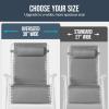 image:imageBest Choice Products Set of 2 Extra Wide Adjustable Steel Mesh Zero Gravity Lounge Chair Recliners wPillows and Cup Holder Trays  Peacock Blue StripesIce GrayWhite
