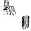 image:imageBest Choice Products Set of 2 Extra Wide Adjustable Steel Mesh Zero Gravity Lounge Chair Recliners wPillows and Cup Holder Trays  Peacock Blue StripesGray Stripes