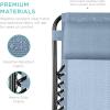 image:imageBest Choice Products Set of 2 Extra Wide Adjustable Steel Mesh Zero Gravity Lounge Chair Recliners wPillows and Cup Holder Trays  Peacock Blue StripesDusty Blue