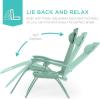image:imageBest Choice Products Set of 2 Extra Wide Adjustable Steel Mesh Zero Gravity Lounge Chair Recliners wPillows and Cup Holder Trays  Peacock Blue StripesSeafoam