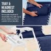 image:imageBest Choice Products Set of 2 Extra Wide Adjustable Steel Mesh Zero Gravity Lounge Chair Recliners wPillows and Cup Holder Trays  Peacock Blue StripesNavyWhite