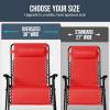image:imageBest Choice Products Set of 2 Extra Wide Adjustable Steel Mesh Zero Gravity Lounge Chair Recliners wPillows and Cup Holder Trays  Peacock Blue StripesCrimson Red