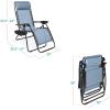 image:imageBest Choice Products Set of 2 Extra Wide Adjustable Steel Mesh Zero Gravity Lounge Chair Recliners wPillows and Cup Holder Trays  Peacock Blue StripesDusty Blue