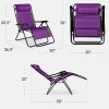 image:imageBest Choice Products Set of 2 Extra Wide Adjustable Steel Mesh Zero Gravity Lounge Chair Recliners wPillows and Cup Holder Trays  Peacock Blue StripesAmethyst Purple