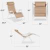 image:imageBest Choice Products Set of 2 Extra Wide Adjustable Steel Mesh Zero Gravity Lounge Chair Recliners wPillows and Cup Holder Trays  Peacock Blue StripesSandWhite