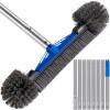 image:imageBest Choice Products 20 Pool Brush with 9 ft Aluminum Pole  HeavyDuty Swimming Pool Wall amp Floor Cleaning SetPool Brush with Pole