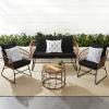 image:imageBest Choice Products 4Piece Outdoor Rope Wicker Patio Conversation Set Modern Contemporary Furniture for Backyard Balcony Porch wLoveseat Plush Cushions Coffee Table Steel Frame  BlackBlack