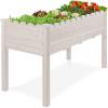 image:imageBest Choice Products Raised Garden Bed Scalloped Design Elevated Wood Planter Box Stand for Backyard Patio Balcony with Bed Liner 48 x 24 x 30 Inches 200 Pound Capacity  SageWhite