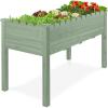 image:imageBest Choice Products Raised Garden Bed Scalloped Design Elevated Wood Planter Box Stand for Backyard Patio Balcony with Bed Liner 48 x 24 x 30 Inches 200 Pound Capacity  SageSage