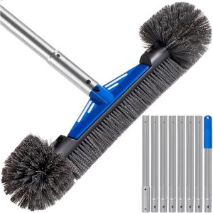 image:imageBest Choice Products 20 Pool Brush with 9 ft Aluminum Pole  HeavyDuty Swimming Pool Wall amp Floor Cleaning SetPool Brush with Pole