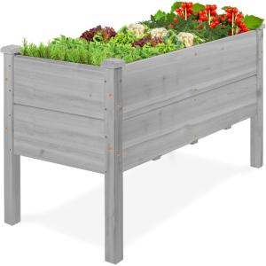image:imageBest Choice Products 48 x 24 x 30 Raised Garden Bed with Extra Deep 16 Depth Elevated Wood Planter Box Stand for Backyard Patio Balcony Natural Fir Wood  Acorn BrownGray