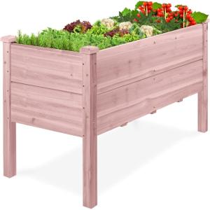 image:imageBest Choice Products 48 x 24 x 30 Raised Garden Bed with Extra Deep 16 Depth Elevated Wood Planter Box Stand for Backyard Patio Balcony Natural Fir Wood  Acorn BrownPink
