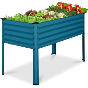 image:imageBest Choice Products 72x24x30in Non Toxic Galvanized Raised Garden Bed Metal Elevated Planter Box Vegetable Garden 100 Non Toxic Materials  CharcoalPeacock Blue