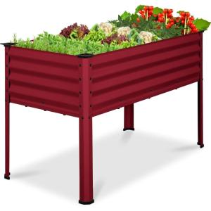 image:imageBest Choice Products 72x24x30in Non Toxic Galvanized Raised Garden Bed Metal Elevated Planter Box Vegetable Garden 100 Non Toxic Materials  CharcoalRoyal Red
