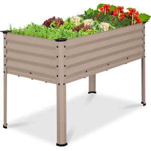 image:imageBest Choice Products 72x24x30in Non Toxic Galvanized Raised Garden Bed Metal Elevated Planter Box Vegetable Garden 100 Non Toxic Materials  CharcoalTaupe