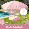 image:imageBest Choice Products Kids Picnic Table and Chair Set with Umbrella 3Piece Foldable Outdoor Table Set for Toddlers Ages 25 Patio Play Furniture 70 lb Chair Capacity 110 lb Table Capacity  SagePink  White