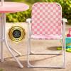 image:imageBest Choice Products Kids Picnic Table and Chair Set with Umbrella 3Piece Foldable Outdoor Table Set for Toddlers Ages 25 Patio Play Furniture 70 lb Chair Capacity 110 lb Table Capacity  SagePink  White