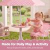 image:imageBest Choice Products Kids Picnic Table and Chair Set with Umbrella 3Piece Foldable Outdoor Table Set for Toddlers Ages 25 Patio Play Furniture 70 lb Chair Capacity 110 lb Table Capacity  SagePink  White