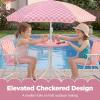 image:imageBest Choice Products Kids Picnic Table and Chair Set with Umbrella 3Piece Foldable Outdoor Table Set for Toddlers Ages 25 Patio Play Furniture 70 lb Chair Capacity 110 lb Table Capacity  SagePink  White