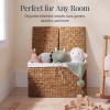 image:imageBest Choice Products Storage Basket wLid Large Woven Storage Basket Organizer wSeparate Lids Washable Sectioned Liner Bag for Living Room Bedroom Laundry Room Nursery  NaturalChestnut