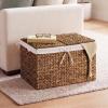 image:imageBest Choice Products Storage Basket wLid Large Woven Storage Basket Organizer wSeparate Lids Washable Sectioned Liner Bag for Living Room Bedroom Laundry Room Nursery  NaturalChestnut