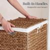 image:imageBest Choice Products Storage Basket wLid Large Woven Storage Basket Organizer wSeparate Lids Washable Sectioned Liner Bag for Living Room Bedroom Laundry Room Nursery  NaturalChestnut