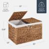 image:imageBest Choice Products Storage Basket wLid Large Woven Storage Basket Organizer wSeparate Lids Washable Sectioned Liner Bag for Living Room Bedroom Laundry Room Nursery  NaturalChestnut