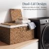 image:imageBest Choice Products Storage Basket wLid Large Woven Storage Basket Organizer wSeparate Lids Washable Sectioned Liner Bag for Living Room Bedroom Laundry Room Nursery  NaturalChestnut