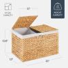 image:imageBest Choice Products Storage Basket wLid Large Woven Storage Basket Organizer wSeparate Lids Washable Sectioned Liner Bag for Living Room Bedroom Laundry Room Nursery  NaturalNatural