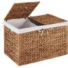 image:imageBest Choice Products Storage Basket wLid Large Woven Storage Basket Organizer wSeparate Lids Washable Sectioned Liner Bag for Living Room Bedroom Laundry Room Nursery  NaturalChestnut